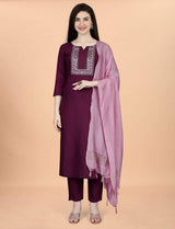 Embroidery Cotton Blend Kurta Set