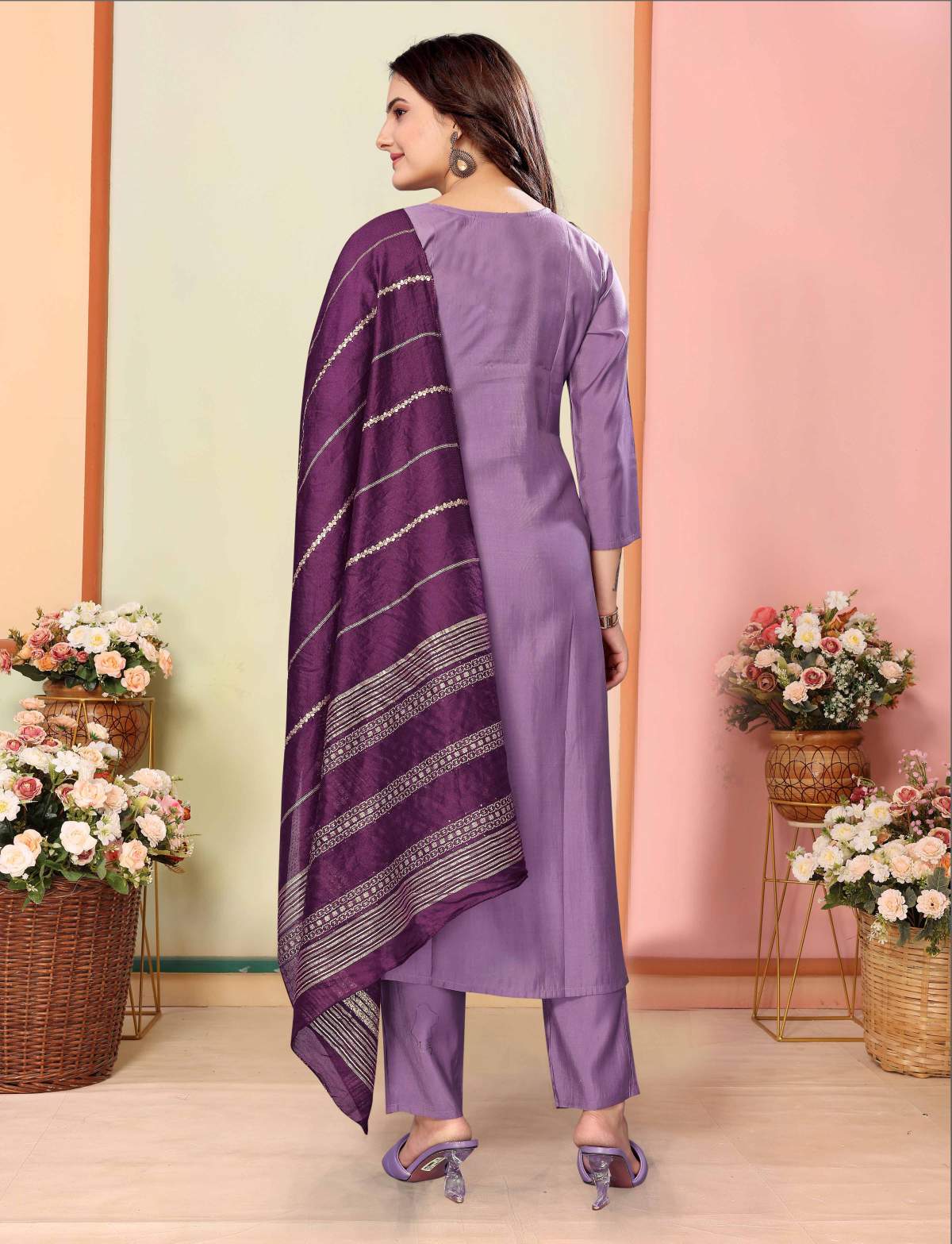 Heavy Embroidered Silk Kurta Set