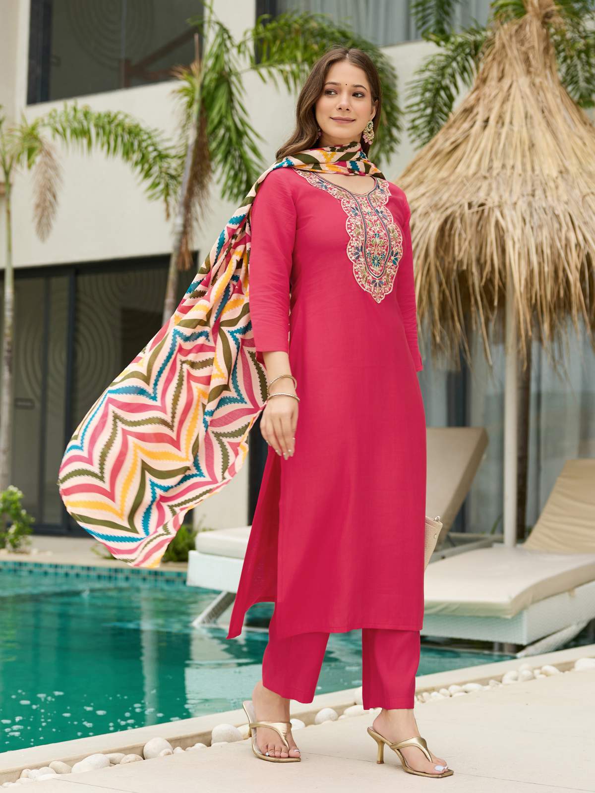 Embroidared Rayon Kurta Set
