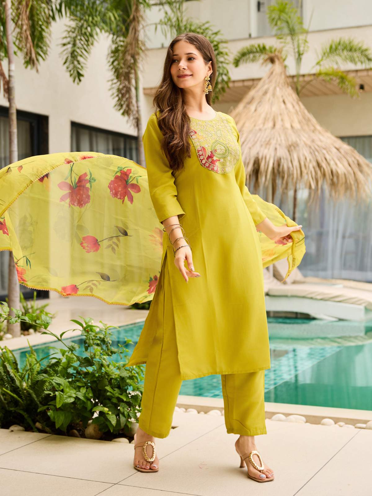 Embroidared Rayon Kurta Set