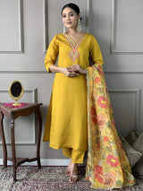 Embroidery Chanderi Kurta Set