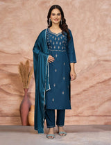 Embroidery Cottan Blend Kurta Set