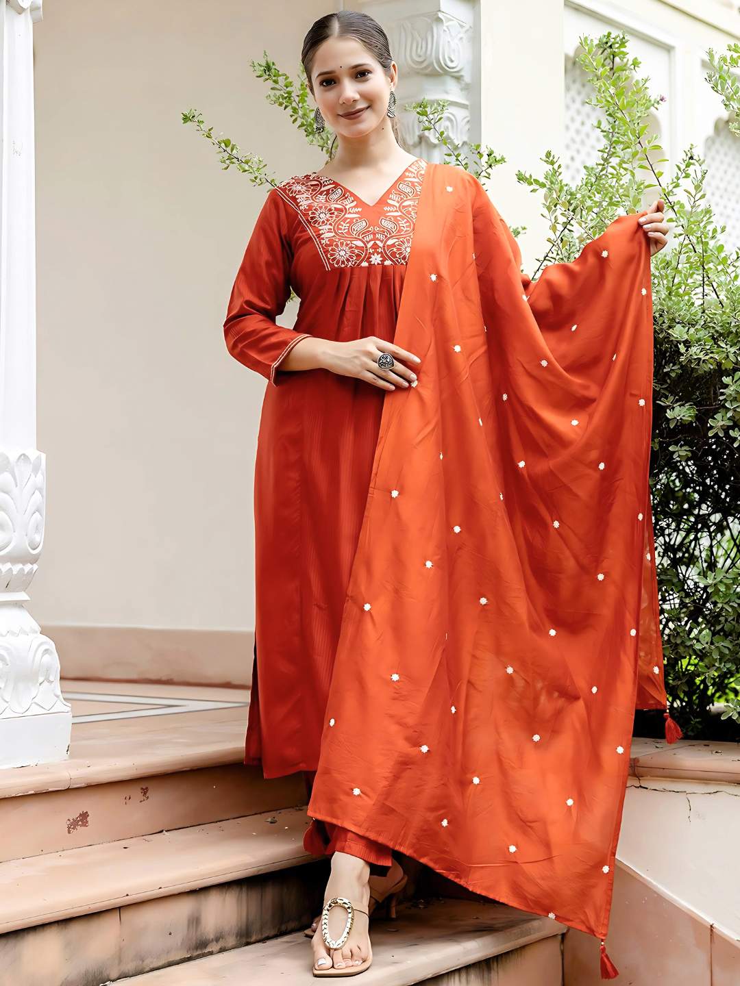 Embroidared Viscose Rayon Kurta Set