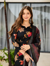 Embroidared Silk Blend Kurta Set