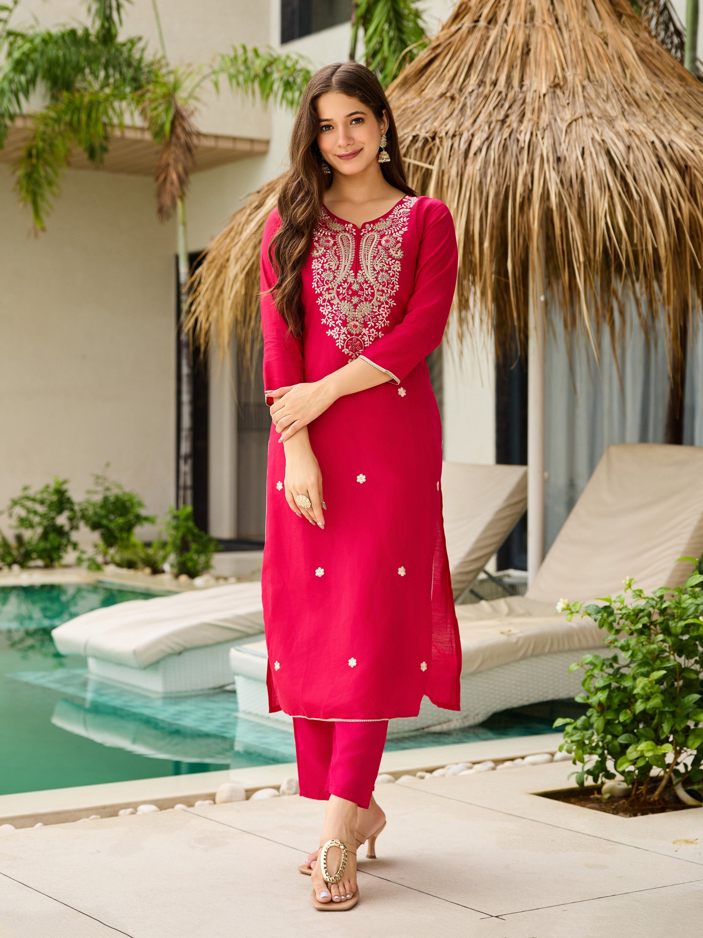Embroidared Viscose Kurta Set