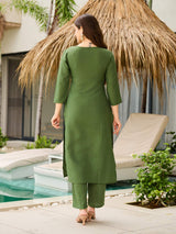 Embroidared Rayon Kurta Set