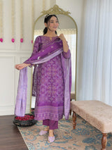 Hand Mirrored Franch Crepe Kurta Set