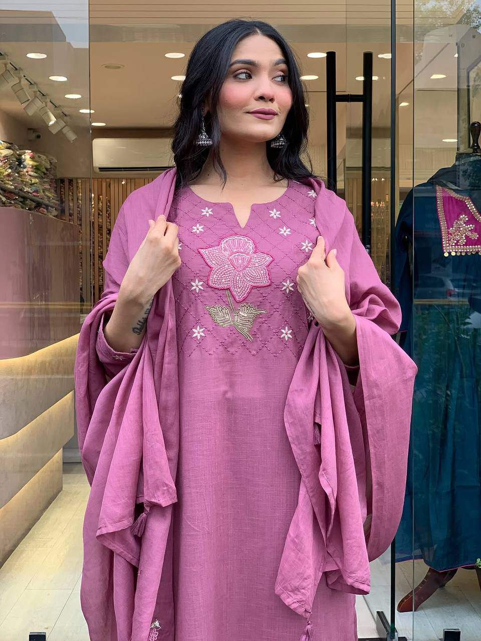 Embroidared Cottan Kurta Set