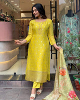 Embroidery Viscose Organza Kurta Set