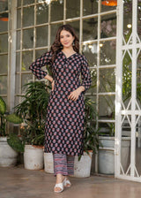 Printed Pure Cotton Kurta Set
