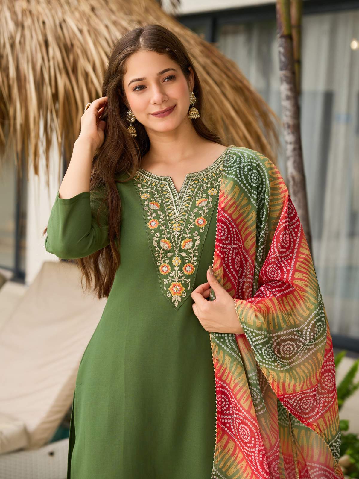 Embroidared Rayon Kurta Set