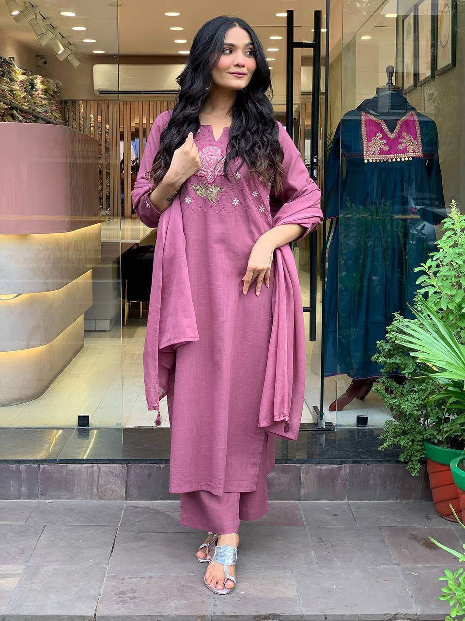 Embroidared Cottan Kurta Set