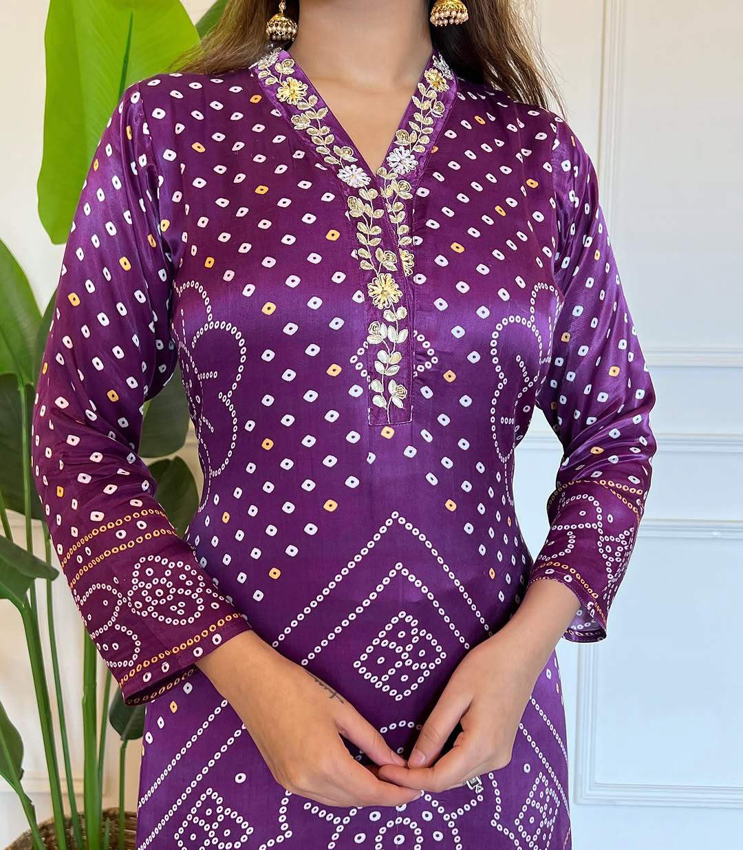Position Print With Embroidery Viscose Kurta Set