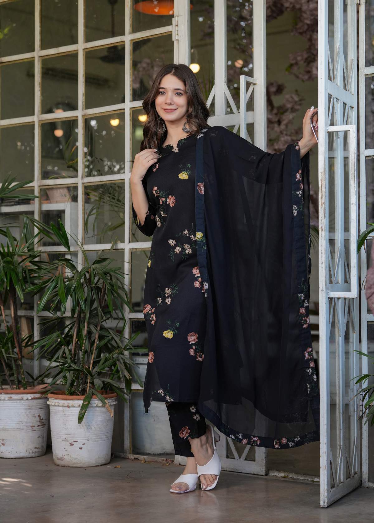 Printed Silk Blend Kurta Set