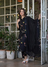 Printed Silk Blend Kurta Set