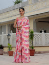 Multicolor Floral Chinnon Ready-to-Wear Saree with Mirror Lace