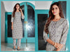Grey Digital Print With Hand Work Cotton Blend Kurta Set