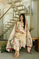 Embroidared Beads Viscose Assam Silk Kurta Set