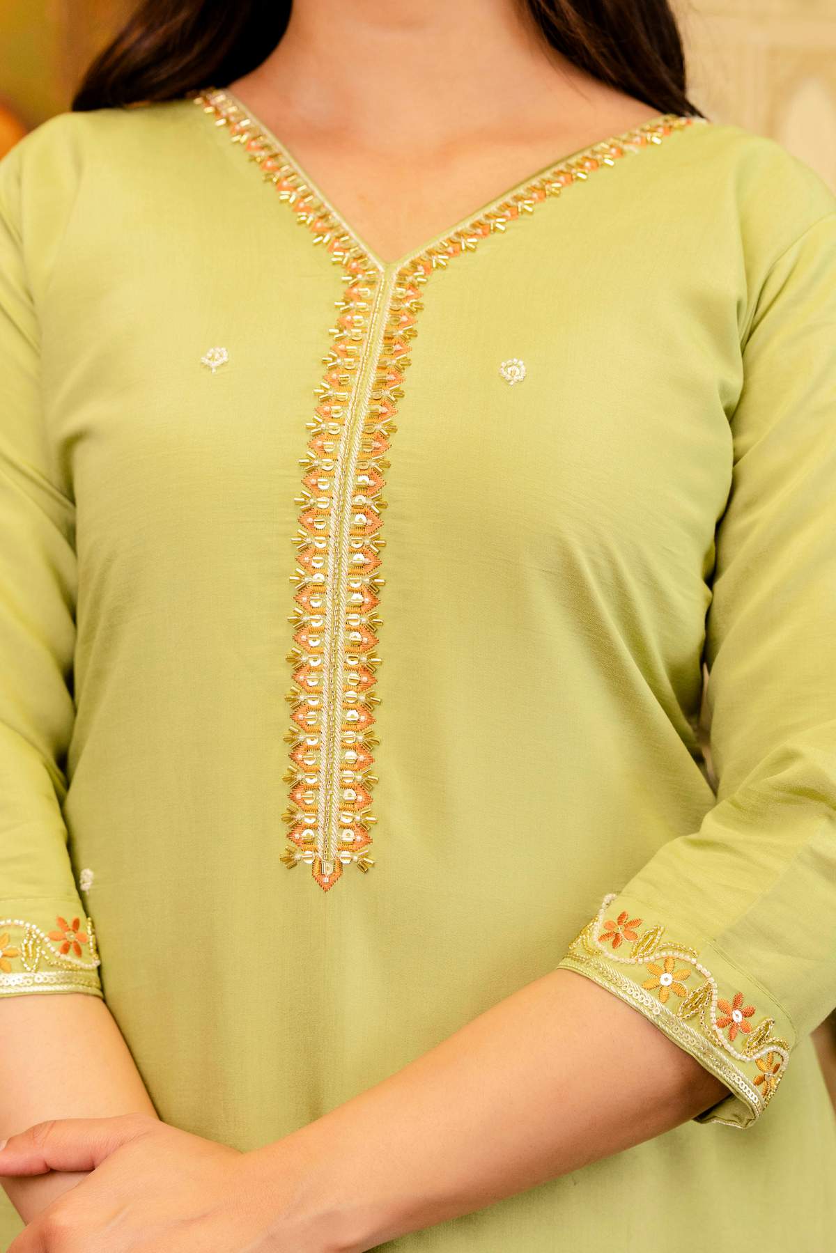 Embroidared Beads Viscose Simer Kurta Set