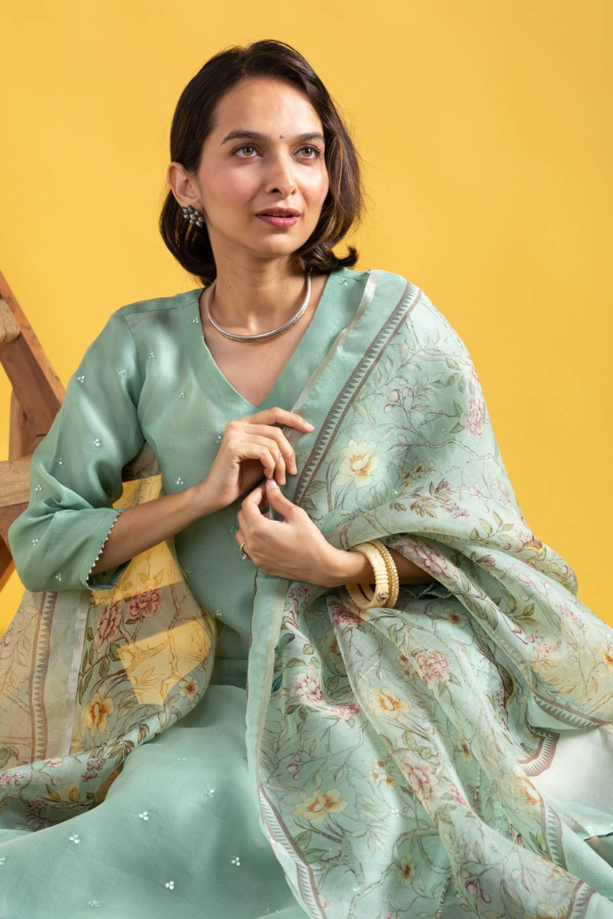 Embroidery Viscose Chanderi Kurta Set