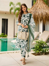 Embroidared Silk Blend Kurta Set