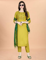 Embroidery Cotton Blend Kurta Set