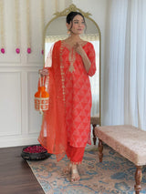 Embroidery French Crepe Kurta Set
