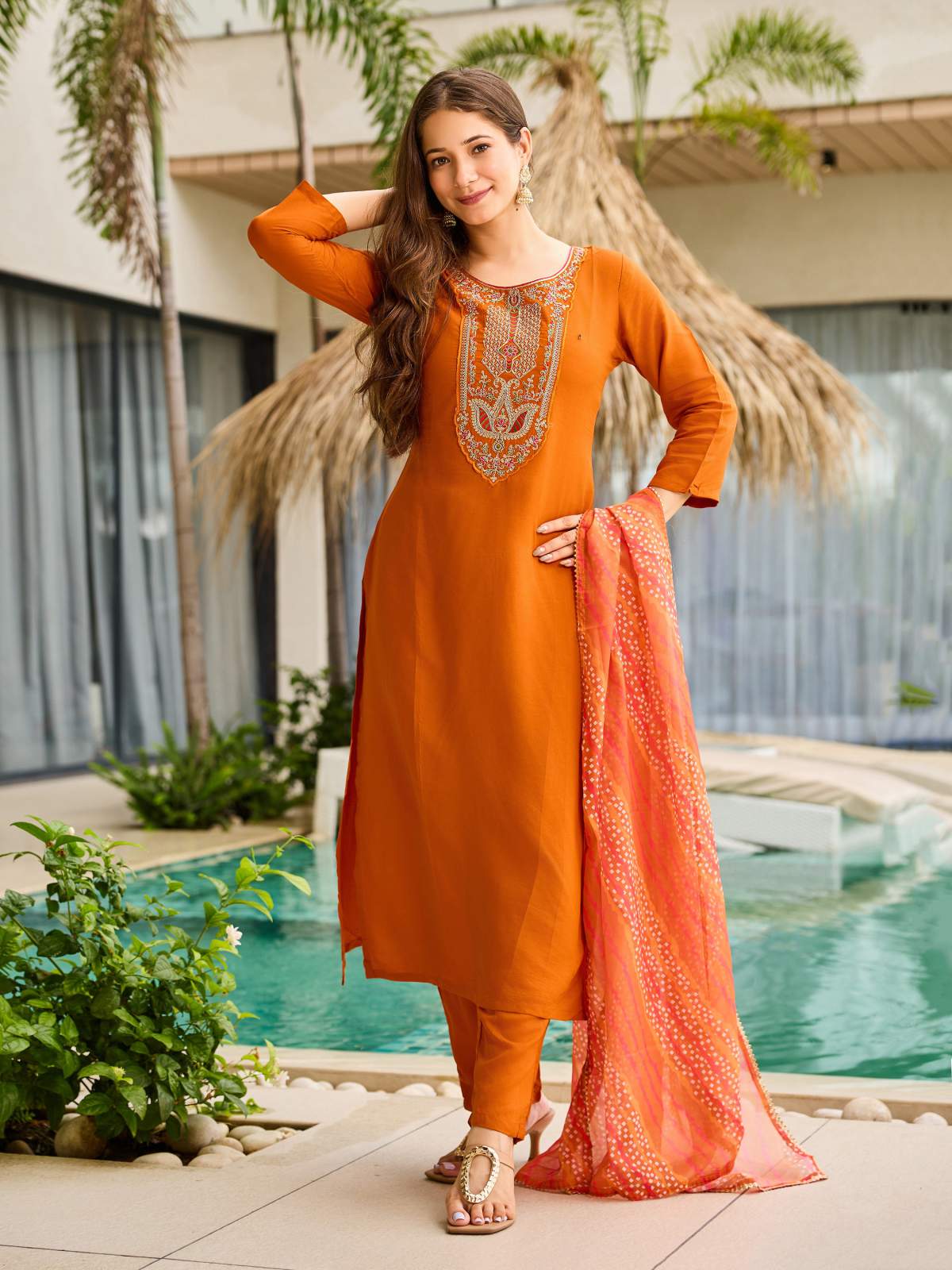 Embroidared Rayon Kurta Set