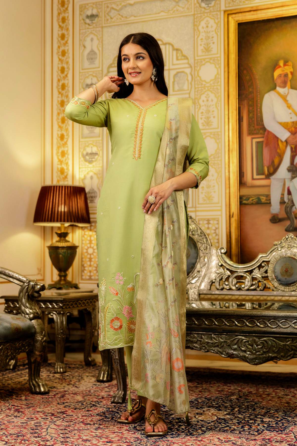 Embroidared Beads Viscose Simer Kurta Set