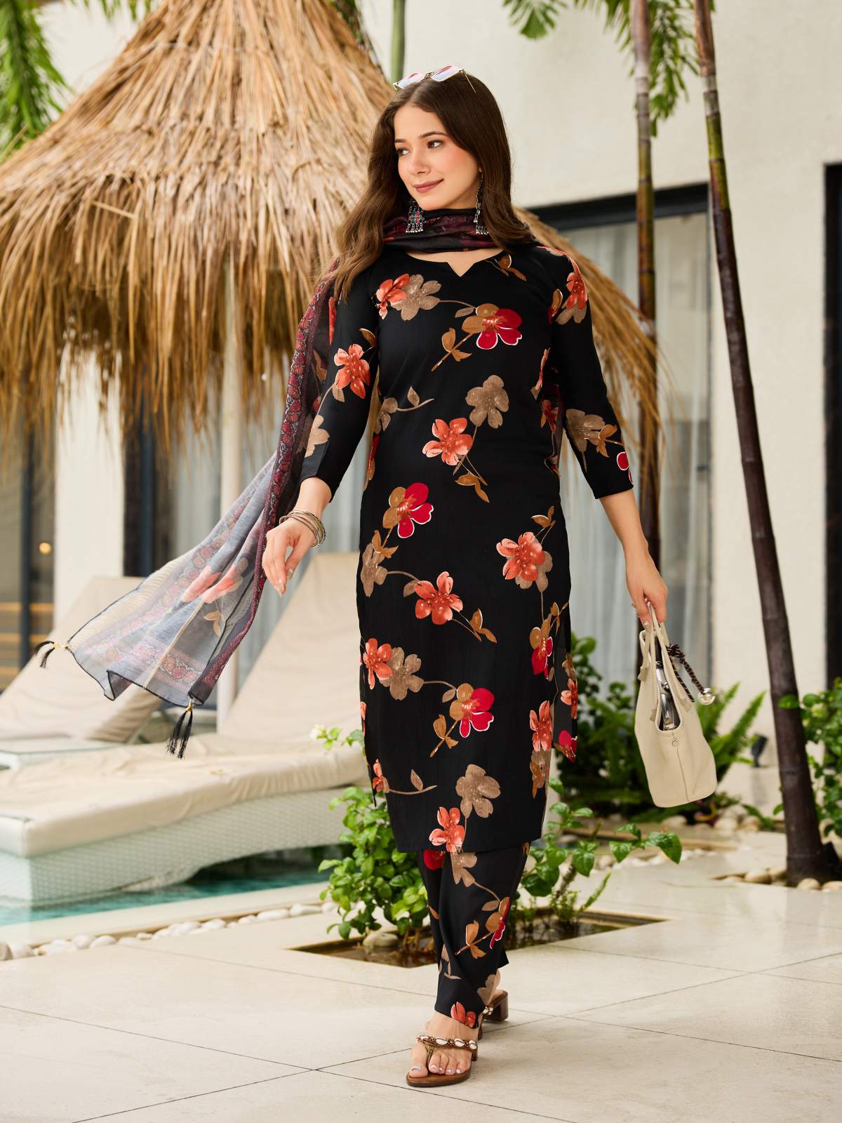 Embroidared Silk Blend Kurta Set