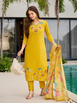 Embroidared Beads Viscose Gadhwal Kurta Set