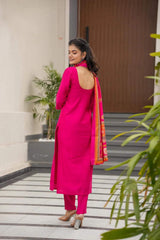 Printed French Crepe Kurta Set