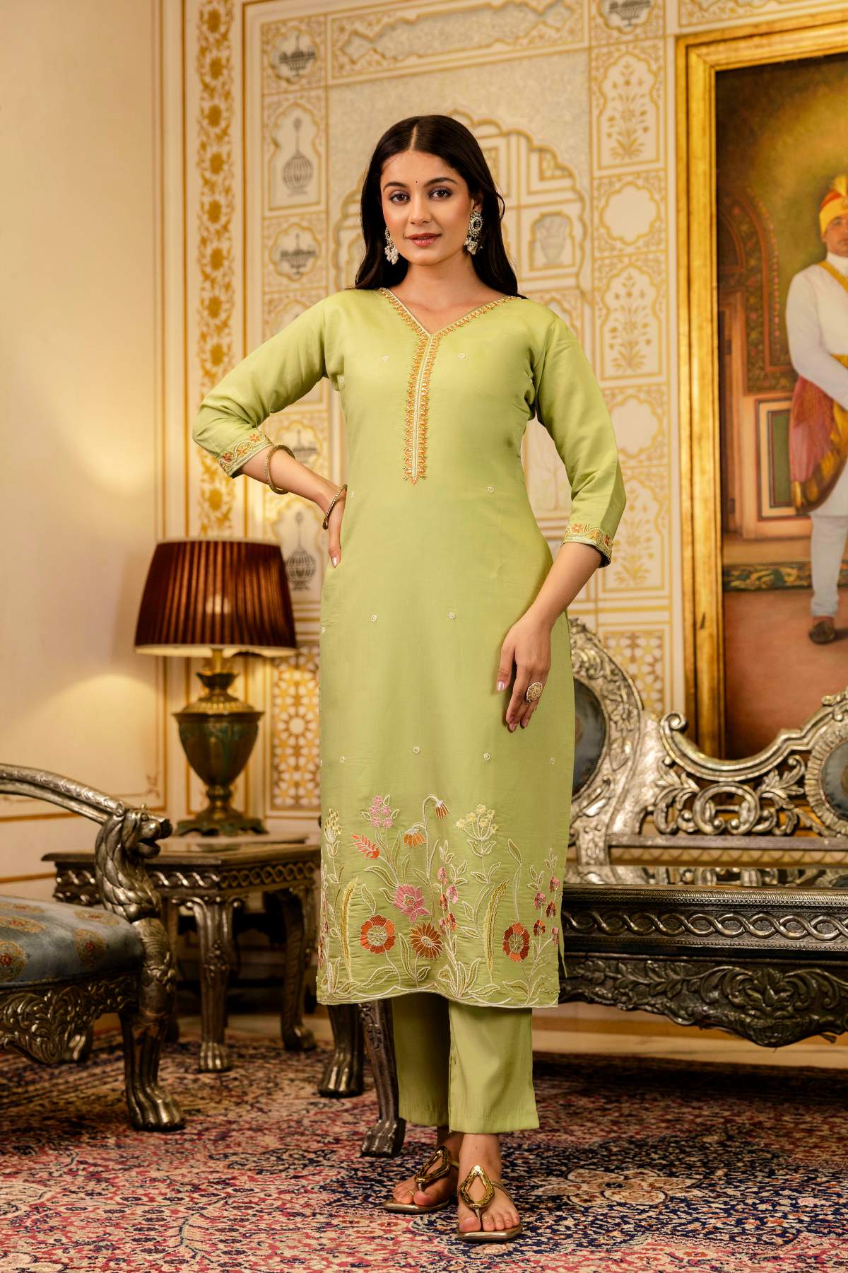 Embroidared Beads Viscose Simer Kurta Set