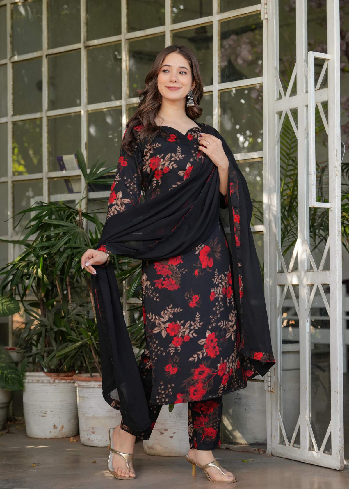 Printed Silk Blend Kurta Set