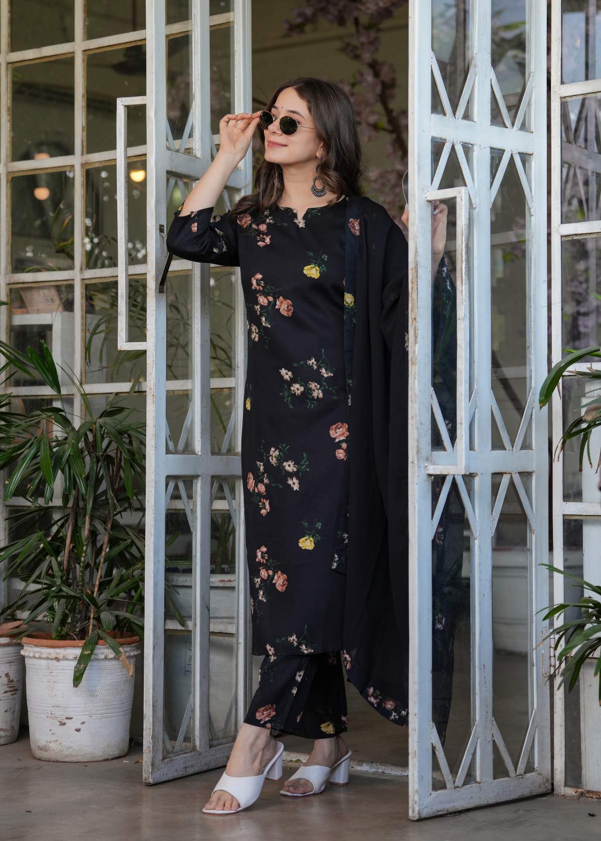 Printed Silk Blend Kurta Set