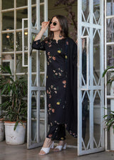 Printed Silk Blend Kurta Set