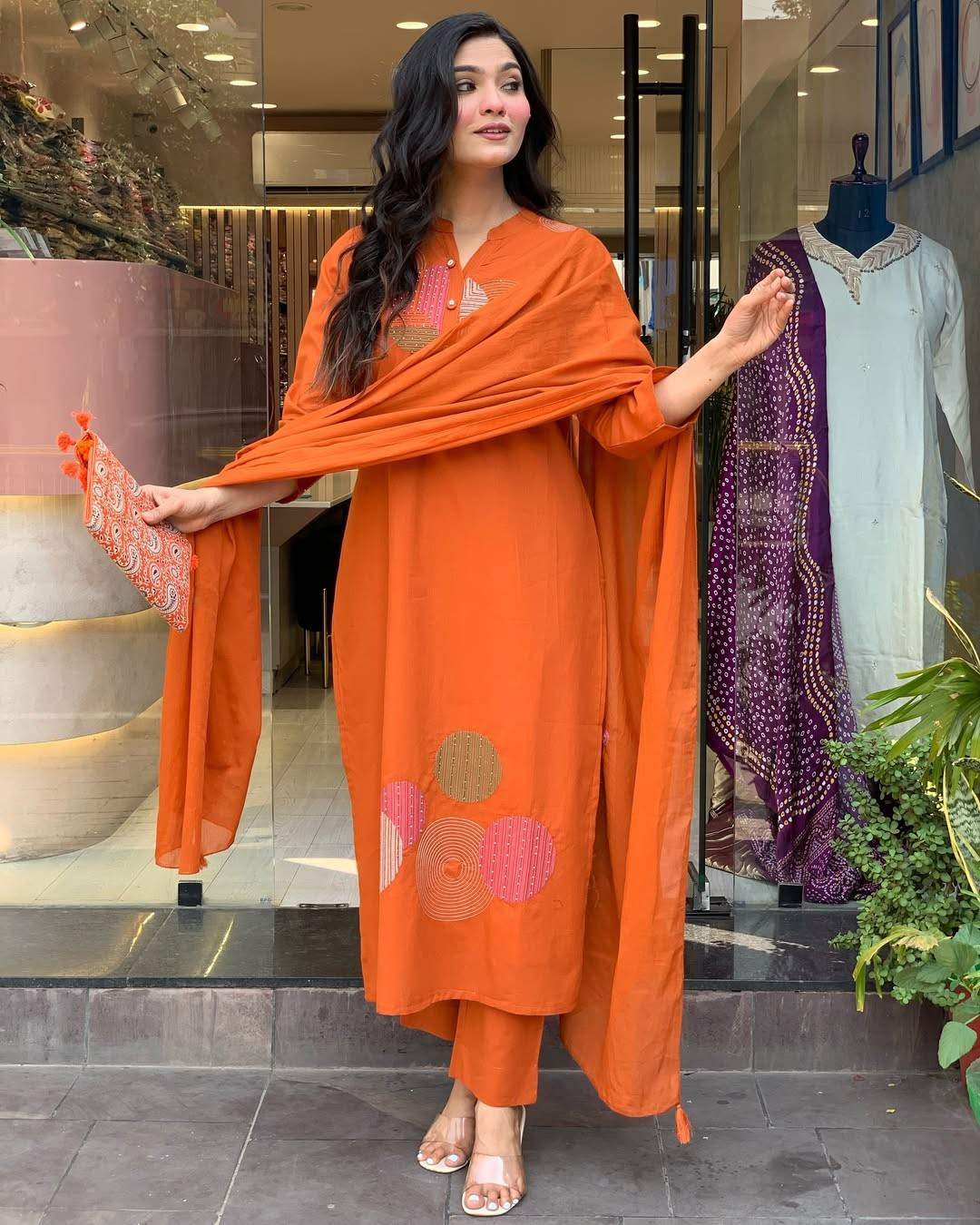 Embroidery Rayon Slub Kurta Set