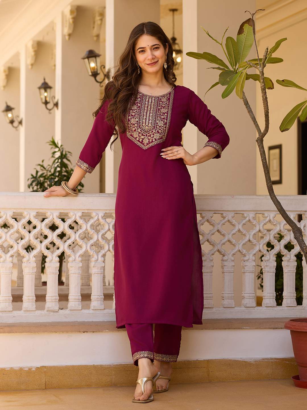 Embroidery Rayon Kurta Set
