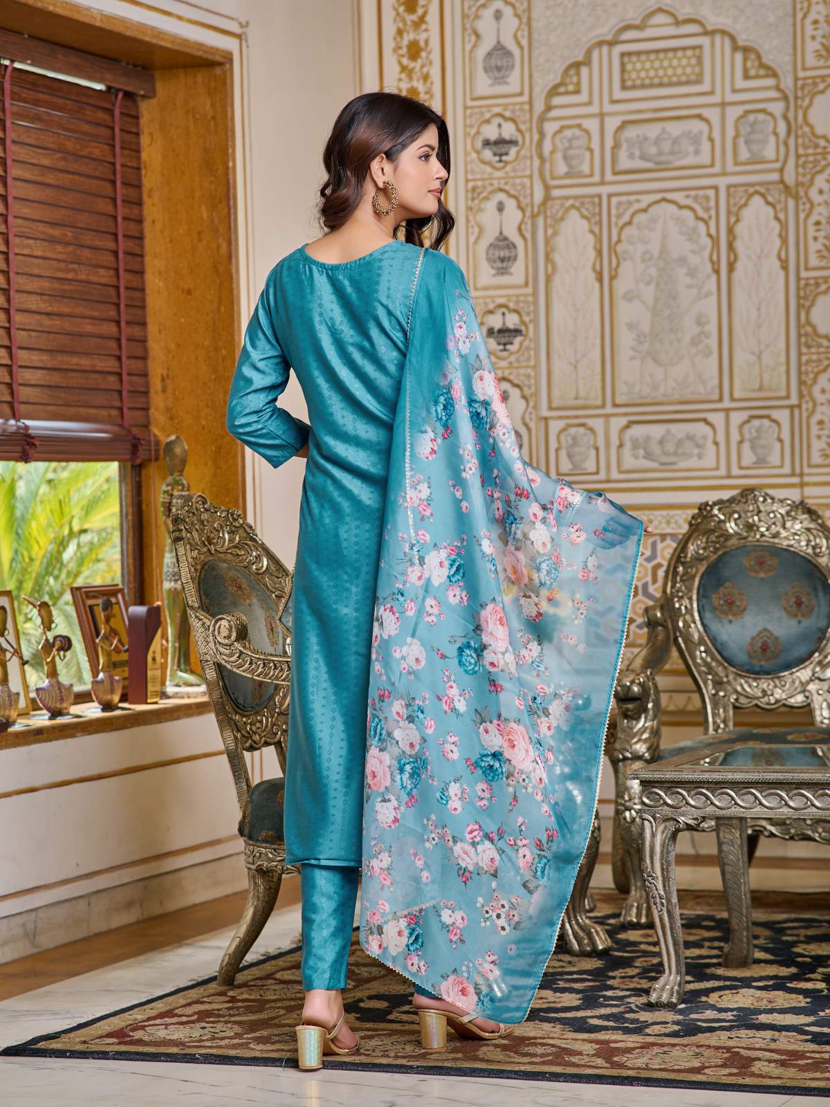 Heavy Embroidered Viscose Rayon Kurta Set