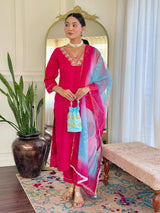 Embroidery Rayon Slub Kurta Set