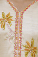 Embroidared Beads Viscose Assam Silk Kurta Set