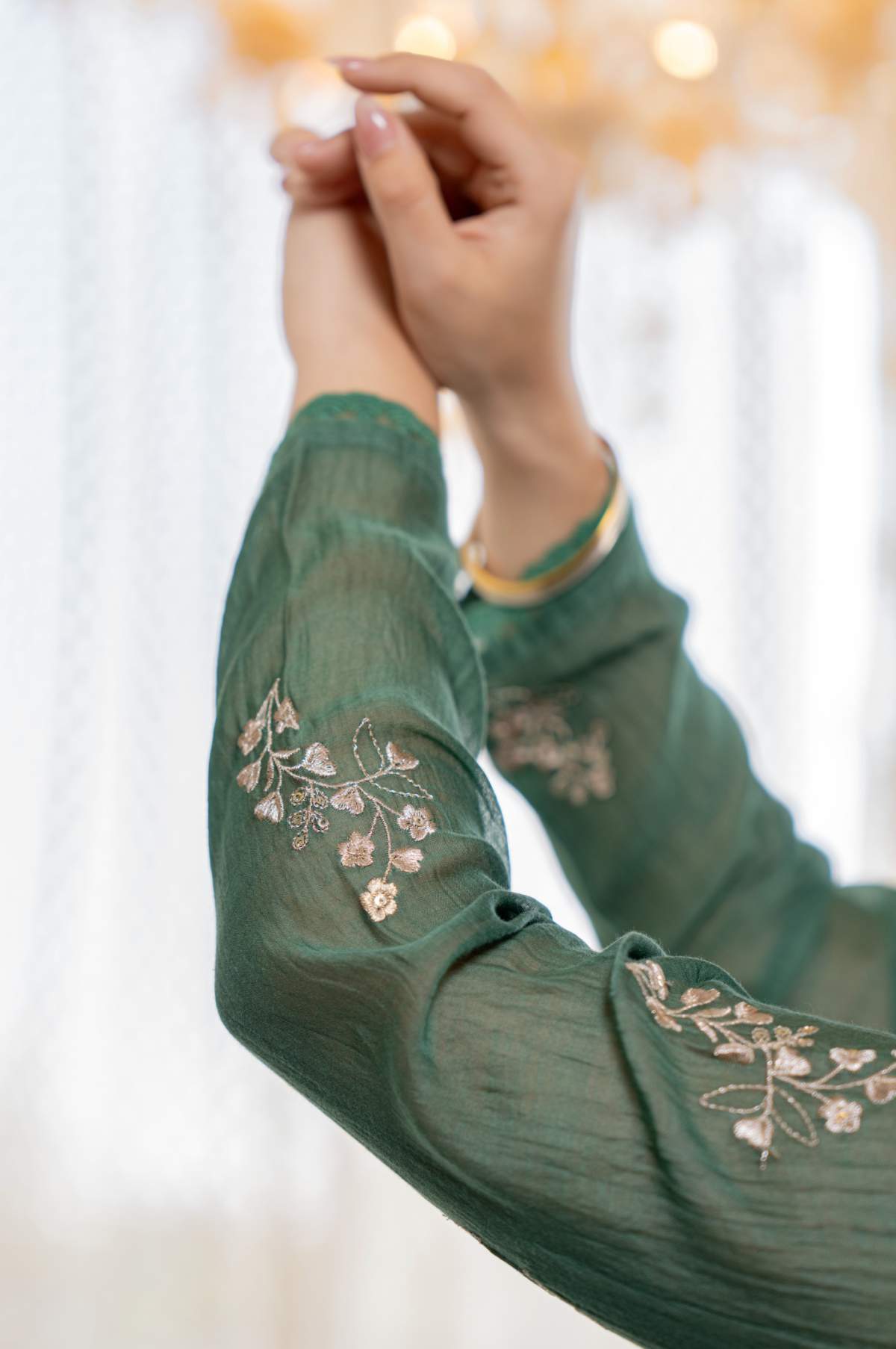 Embroidared Chanderi Silk Kurta Set
