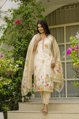 Embroidared Beads Viscose Assam Silk Kurta Set
