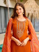 Embroidared Rayon Kurta Set