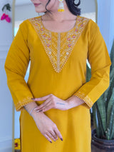 Embroidery Chanderi Silk Kurta Set