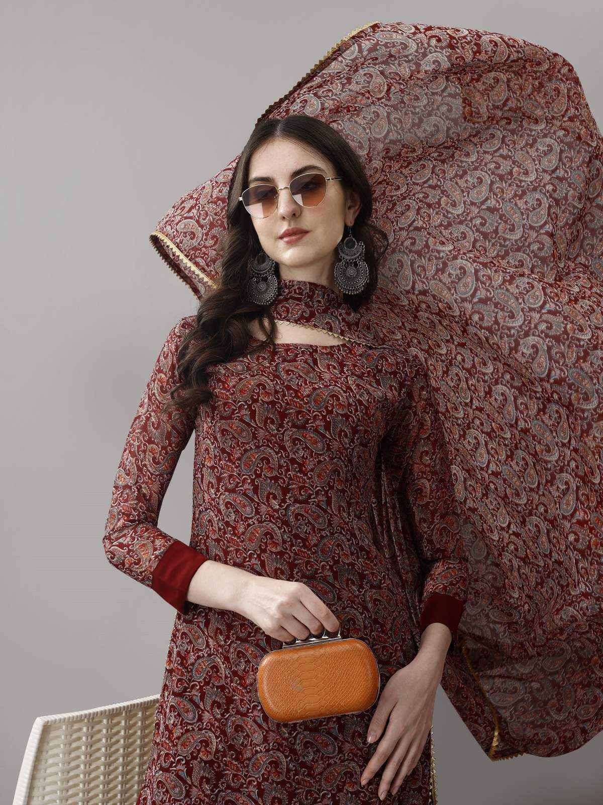 Embroidared Faux Georgette Kurta Set