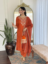 Embroidery Viscose Chinon Kurta Set