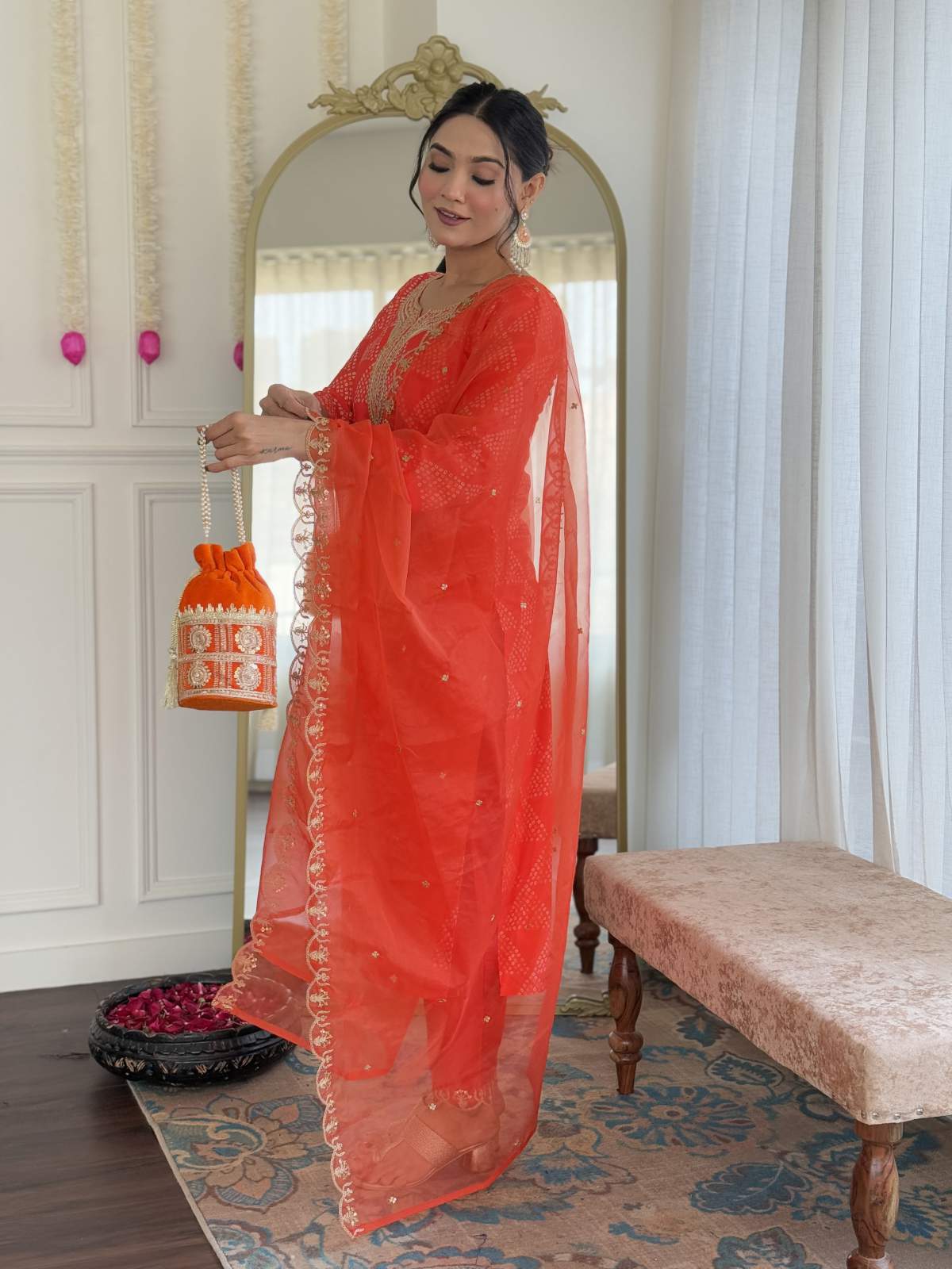 Embroidery French Crepe Kurta Set