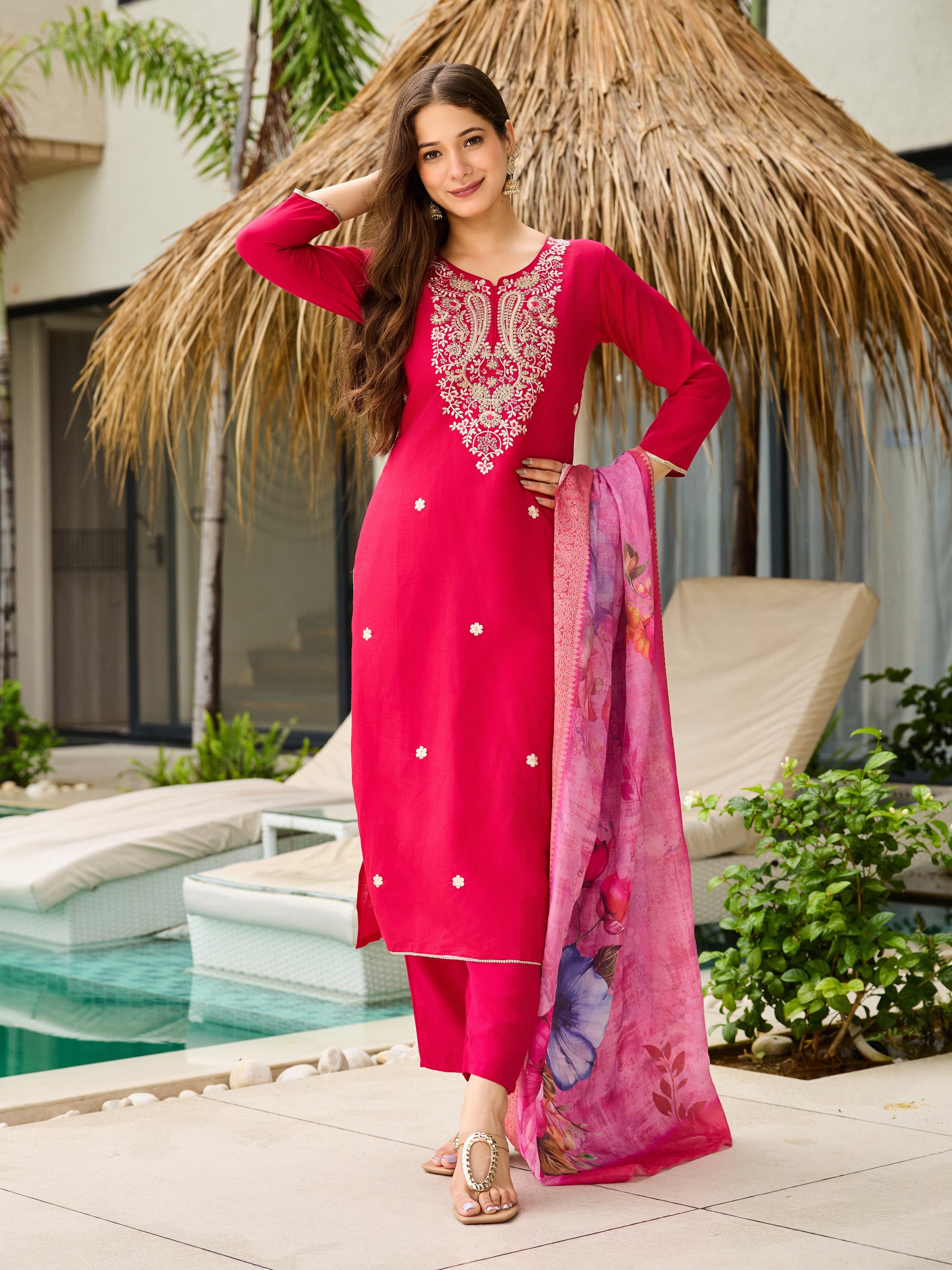 Embroidared Viscose Kurta Set