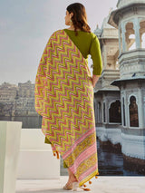 Embroidery Muslin Cotton Kurta Set